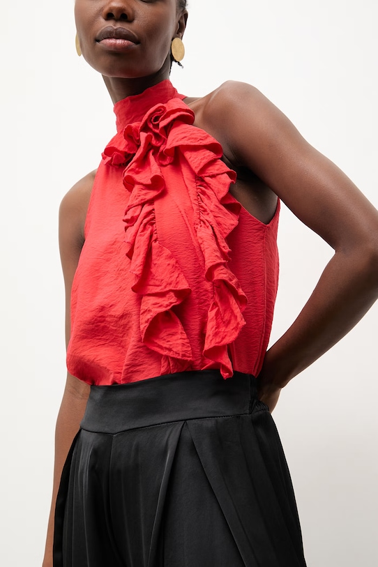 Answear.LAB bluzka damska z wiskozą czerwony WS26-BDD013