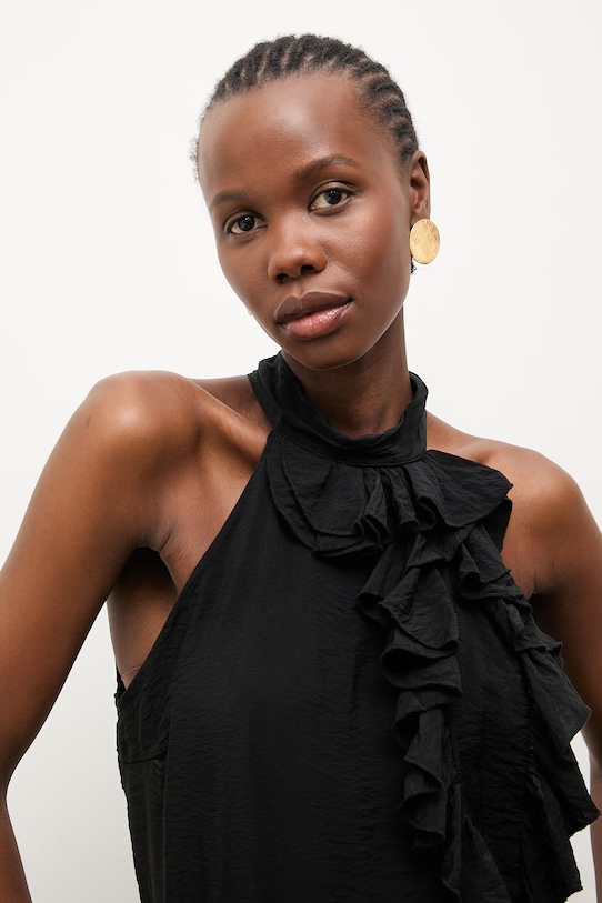 Answear.LAB bluzka damska z wiskozą czarny WS26-BDD013