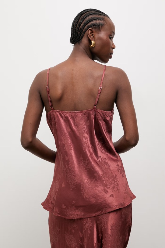 Oblečenie Answear.LAB blúzka s ramienkami dámska s prímesou ľanu G11029.hak oranžová