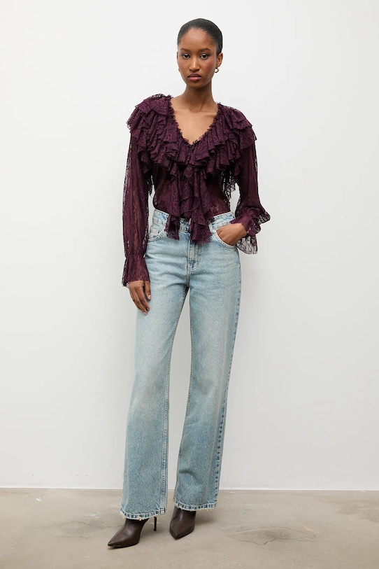 Answear.LAB bluzka 93710.iok bordowy WS26