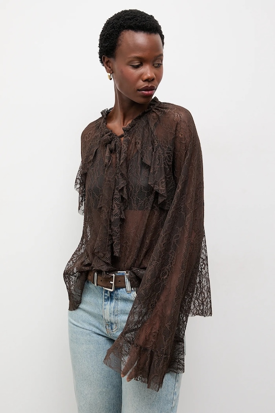 Answear.LAB bluzka brązowy 93210.iok