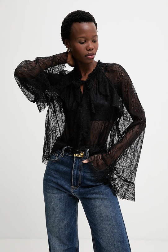 Answear.LAB bluzka z elastanem czarny 93210.iok