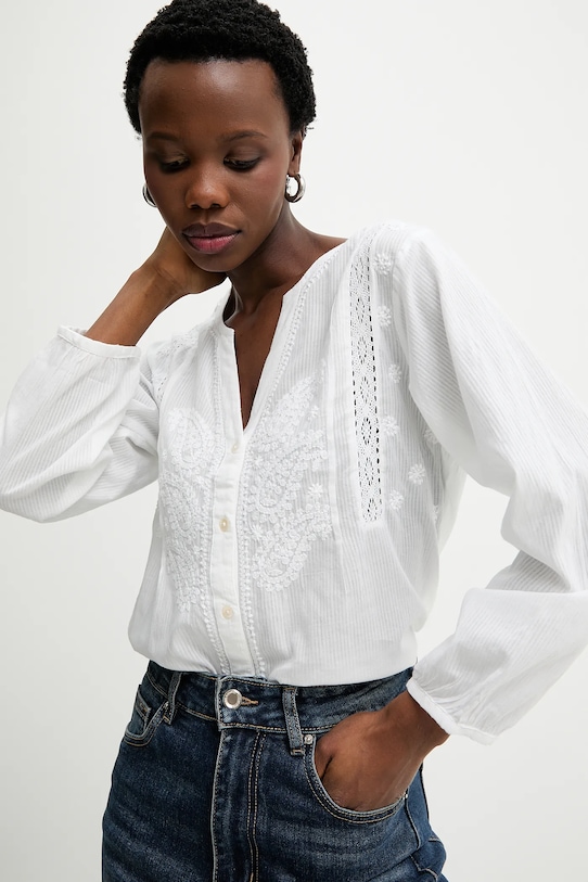 Answear.LAB koszula bawełniana regular biały 3019.hak