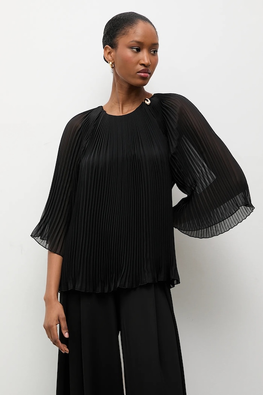 Answear.LAB bluzka trzy czwarte czarny 18728.tok