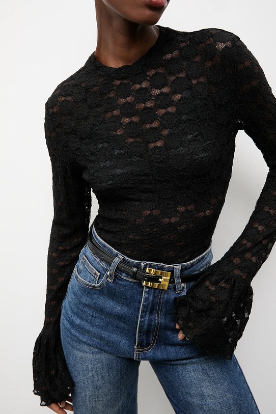 Answear.LAB bluzka z elastanem czarny 23448-1.fak