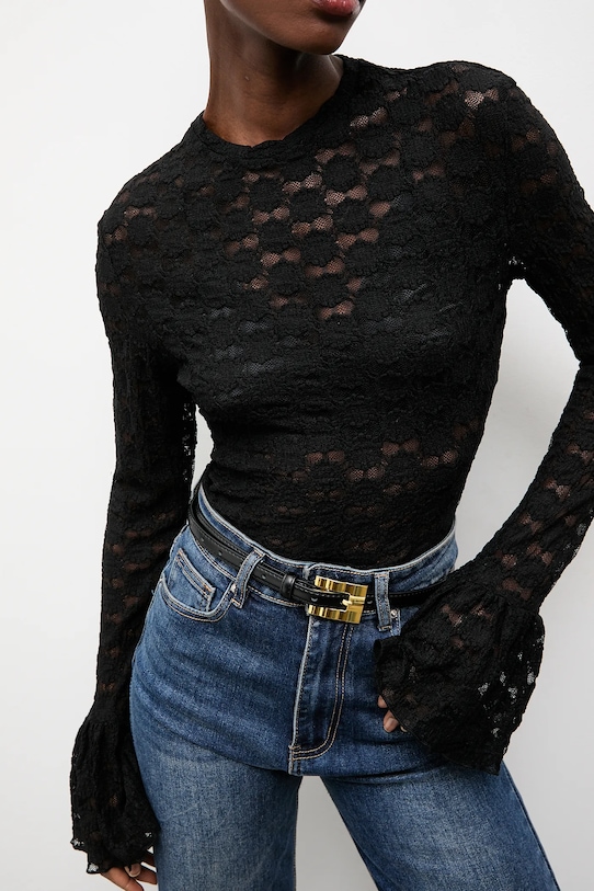 Answear.LAB bluzka z elastanem czarny 23448-1.fak