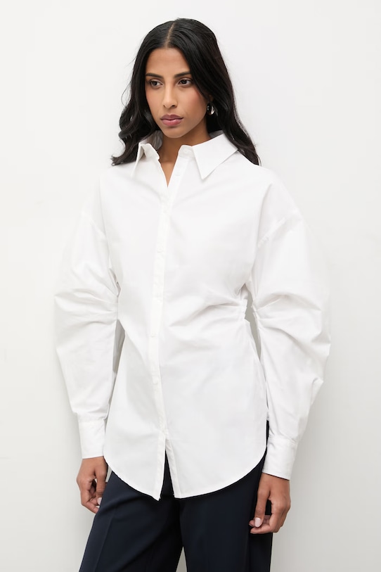 Памучна риза Answear.LAB PS9300.fjk бял WS26