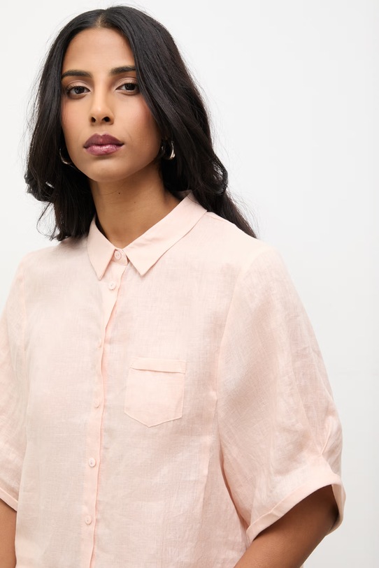 Answear.LAB koszula lniana różowy 640691.hak