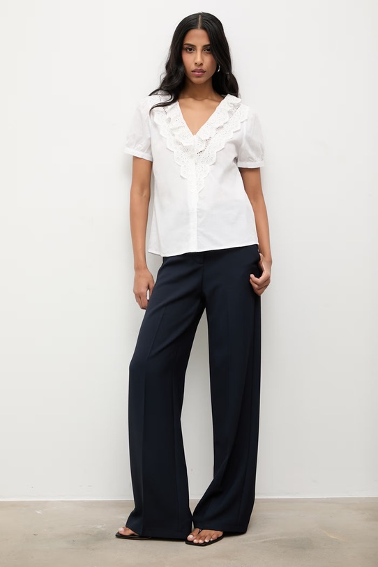 Answear.LAB bluzka bawełniana 670232.hak biały WS26