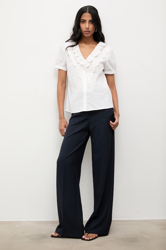 Answear.LAB bluzka bawełniana 670232.hak biały WS26