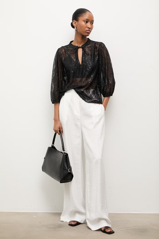 Answear.LAB bluzka 670388.hak czarny WS26