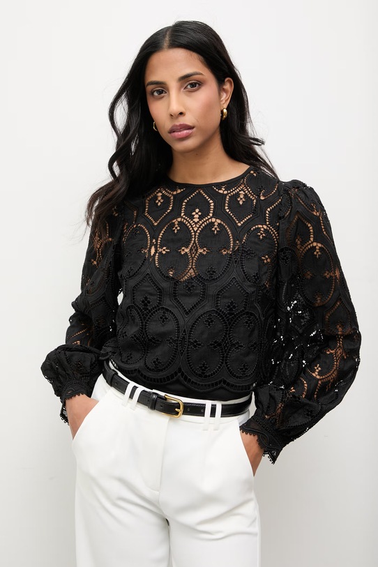 Answear.LAB bluzka bawełniana bawełna czarny 670300.hak