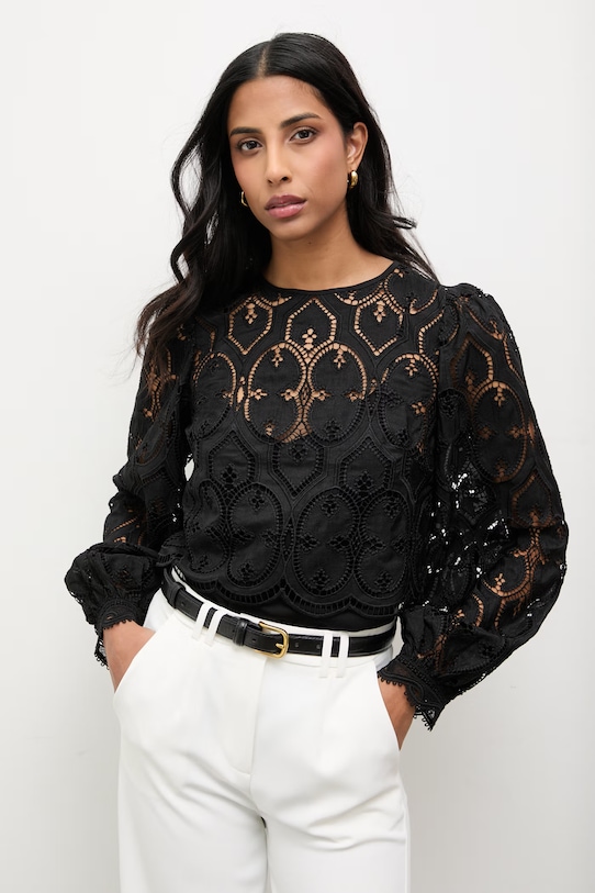 Answear.LAB bluzka bawełniana bawełna czarny 670300.hak