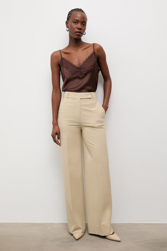 Answear.LAB μπλούζα με τιράντες γυναικεία με βαμβάκι 661621.hak καφέ WS26