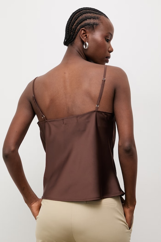 Ρούχα Answear.LAB μπλούζα με τιράντες γυναικεία με βαμβάκι 661621.hak καφέ