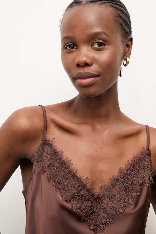 Blúzka Answear.LAB hnedá WS26-BDD042