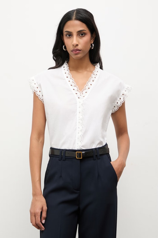 Answear.LAB bluzka bawełniana bawełna biały 670366.hak