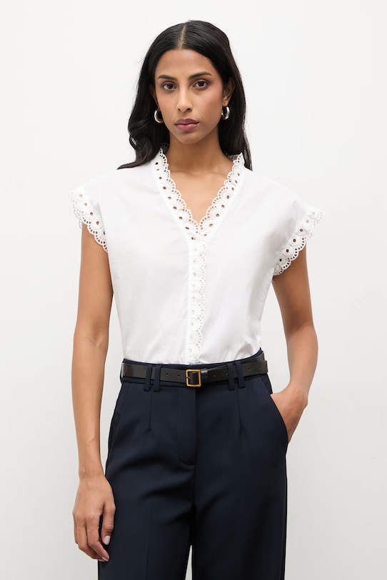 Answear.LAB bluzka bawełniana bawełna biały 670366.hak