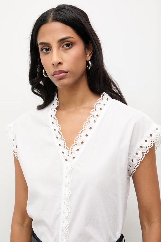 Answear.LAB bluzka bawełniana biały 670366.hak