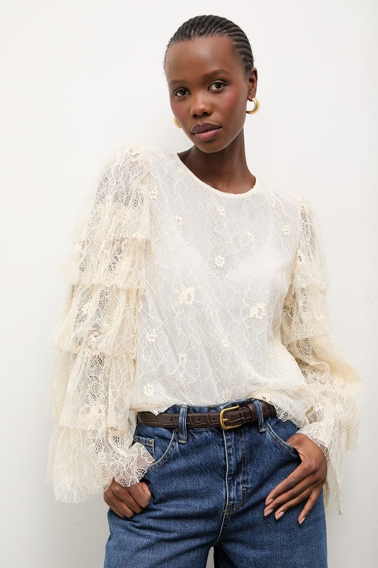 Answear.LAB bluzka regular beżowy 81075.fak