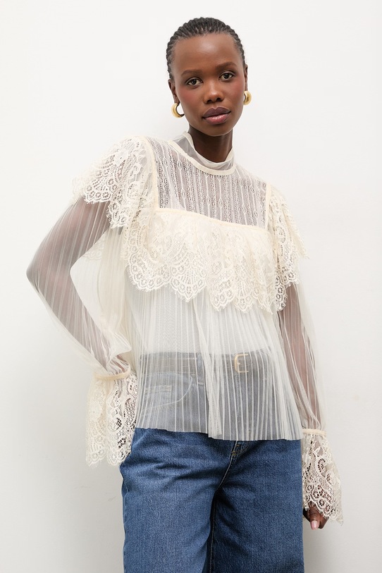 Answear.LAB bluzka regular beżowy 81067.fak