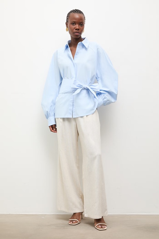 Answear.LAB koszula damska bawełniana niebieski WS26-BDD054