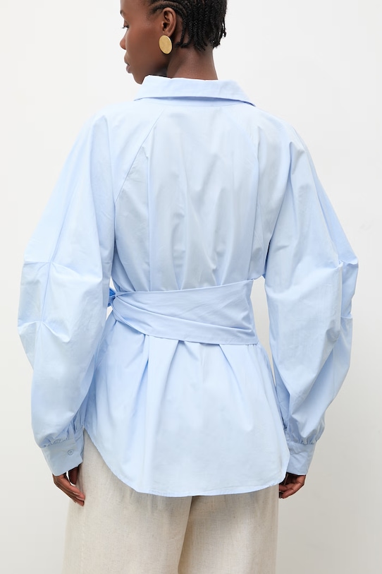 Odzież Answear.LAB koszula damska bawełniana WS26-BDD054 niebieski