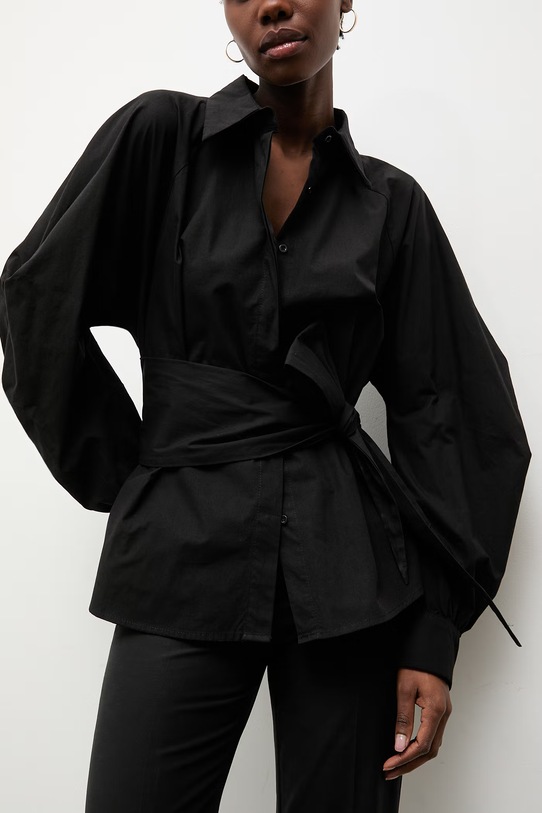 Answear.LAB koszula damska bawełniana czarny WS26-BDD054