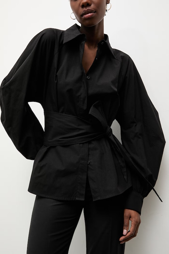 Answear.LAB koszula damska bawełniana czarny WS26-BDD054