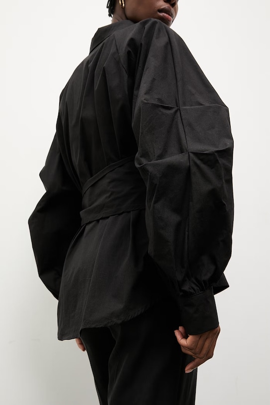 Answear.LAB koszula damska bawełniana WS26-BDD054 czarny