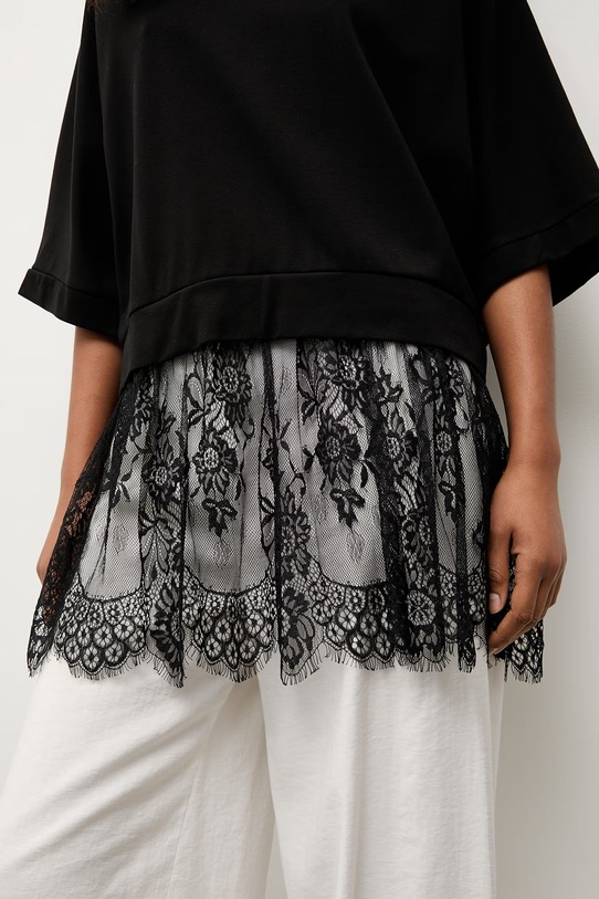 Answear.LAB bluza oversize damska z wiskozą czarny WS26-BDD056