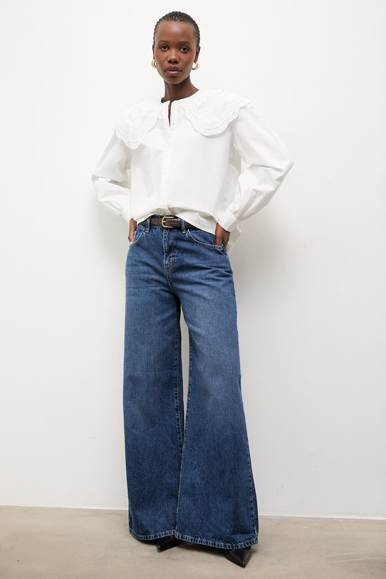 Bavlněná košile Answear.LAB LU9905.fak bílá WS26