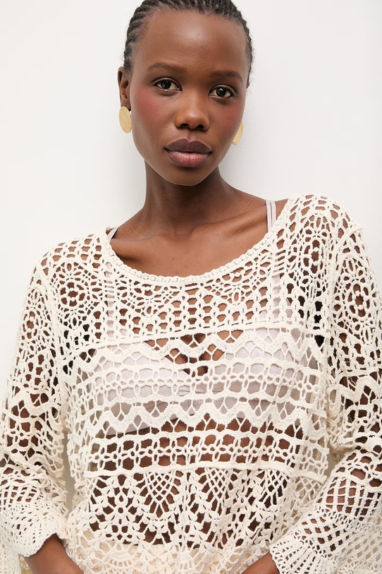 Answear.LAB bluzka bawełniana beżowy LU5582.fak