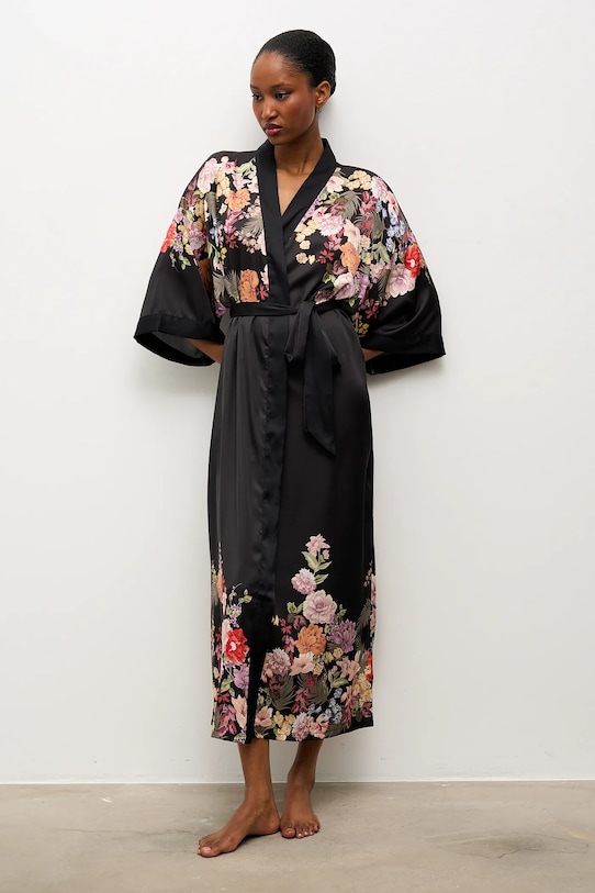 Answear.LAB szlafrok tkanina czarny YT.3G.cjk