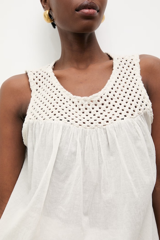 Answear.LAB bluzka damska bawełniana beżowy WS26-BKD012