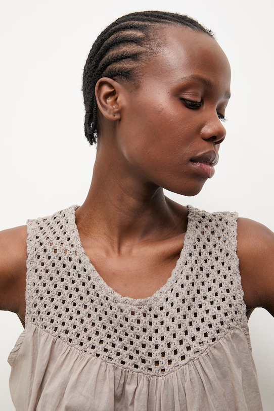 Answear.LAB bluzka damska bawełniana beżowy WS26-BKD012