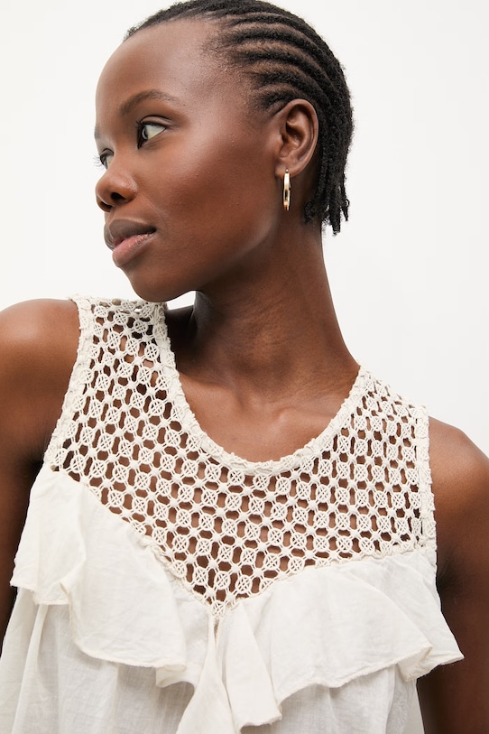 Answear.LAB bluzka damska bawełniana beżowy WS26-BKD013