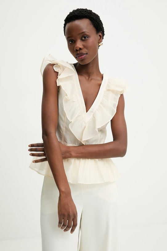 Odzież Answear.LAB bluzka m.07302.hak beżowy