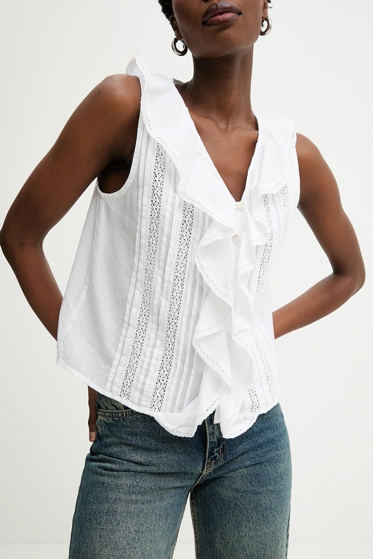 Answear.LAB bluzka bawełniana bawełna biały m.08329.hak