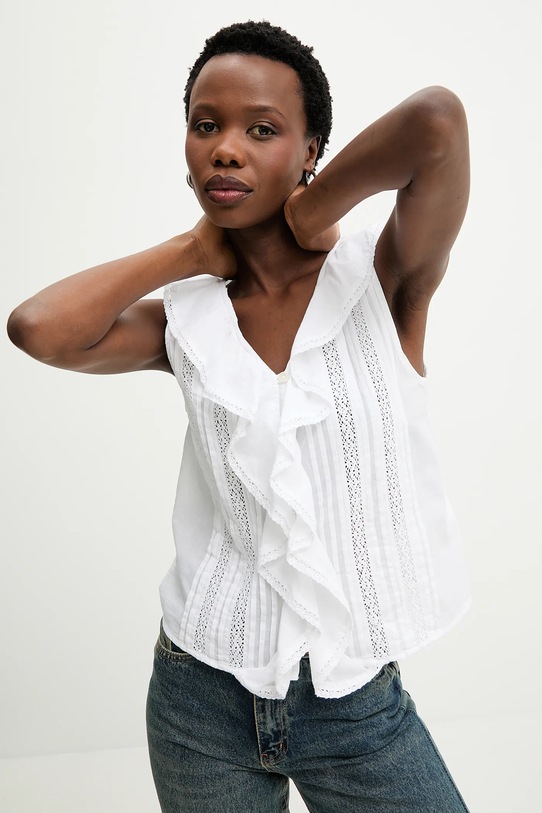 Answear.LAB bluzka bawełniana biały m.08329.hak