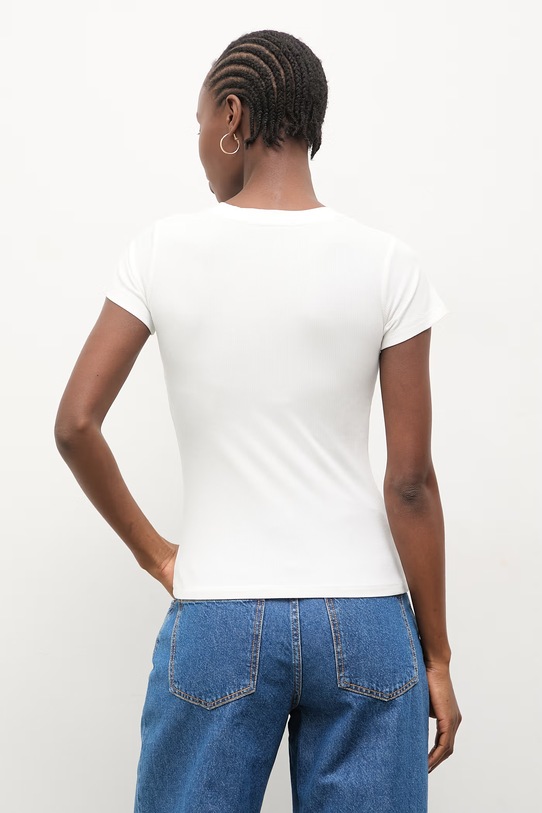 Odzież Answear.LAB t-shirt damski z bawełny WS26-BKD025 biały