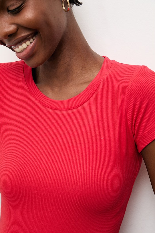 Answear.LAB t-shirt damski z bawełną czerwony WS26-BKD025