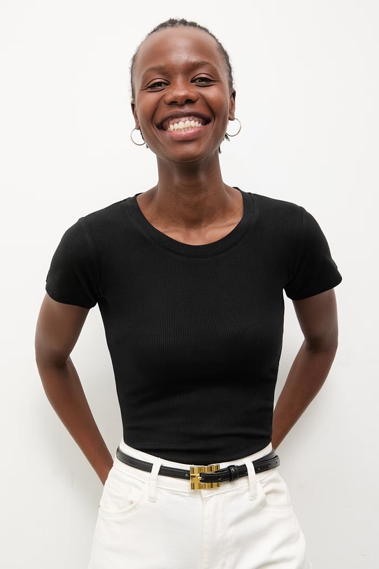 Answear.LAB t-shirt damski z bawełną czarny WS26-BKD025