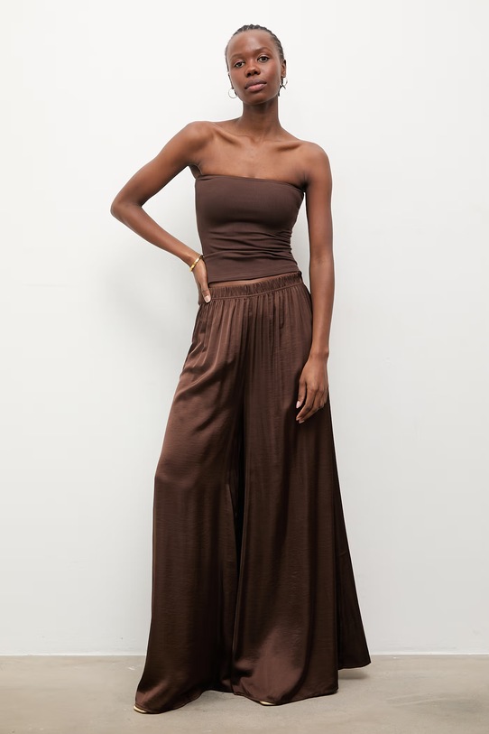 Answear.LAB top damski bawełniany z elastanem WS26-BKD026 brązowy WS26