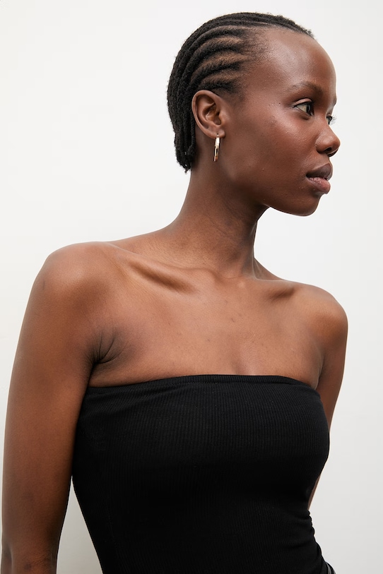 Answear.LAB top damski bawełniany z elastanem WS26-BKD026 czarny