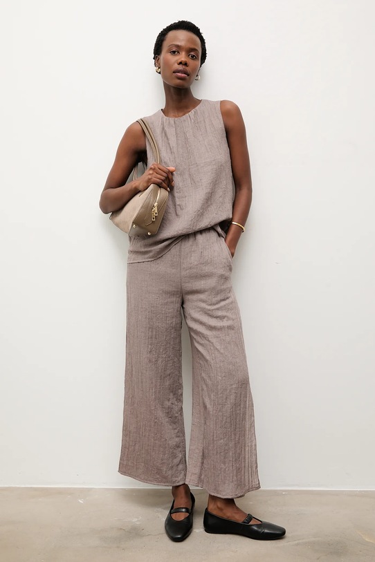 Answear.LAB bluzka lniana E26-79.fjk brązowy WS26