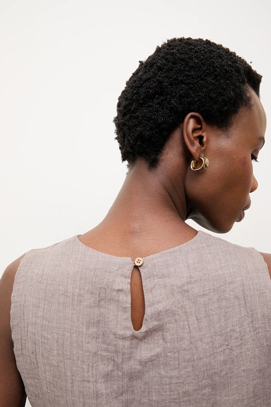 Answear.LAB bluzka lniana brązowy E26-79.fjk