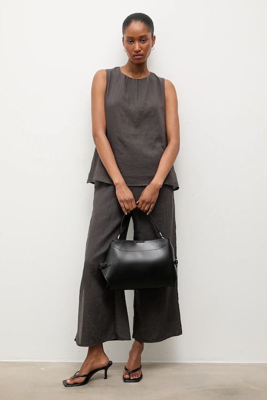 Answear.LAB bluzka lniana E26-79.fjk czarny WS26