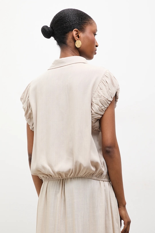 Ρούχα Λινό πουκάμισο Answear.LAB WS26-BKD028 μπεζ