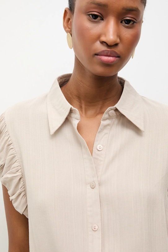 Λινό πουκάμισο Answear.LAB μπεζ WS26-BKD028